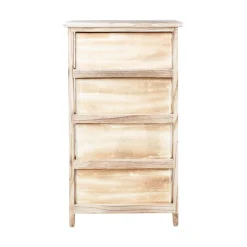 Kommode HOME4YOU Kaseke med 4 oppbevaringsenheter 40x29x73 cm Natur