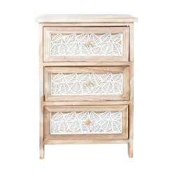 Kommode HOME4YOU Kaseke med 3 oppbevaringsenheter 40x29x58 cm natur