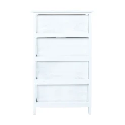 Kommode HOME4YOU Mihkli med 4 oppbevaringsenheter 40x29x73 cm Hvit