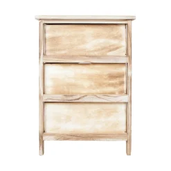Kommode HOME4YOU Mihkli med 3 oppbevaringsenheter 40x29x58 cm Natur