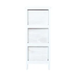 Kommode HOME4YOU Mihkli med 3 oppbevaringsenheter 26x32x63 cm hvit