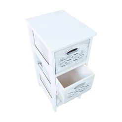 Kommode HOME4YOU Mihkli med 3 oppbevaringsenheter 26x32x63 cm hvit