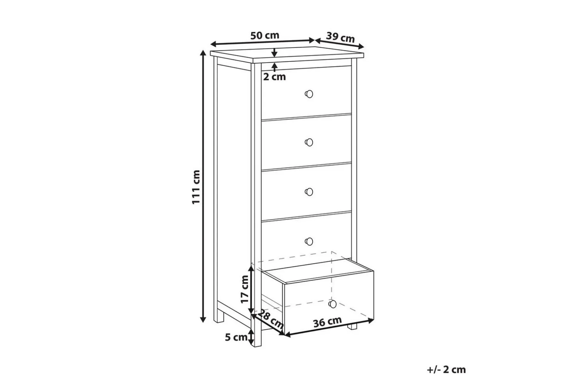 Kommode Salton 50x39x111 cm