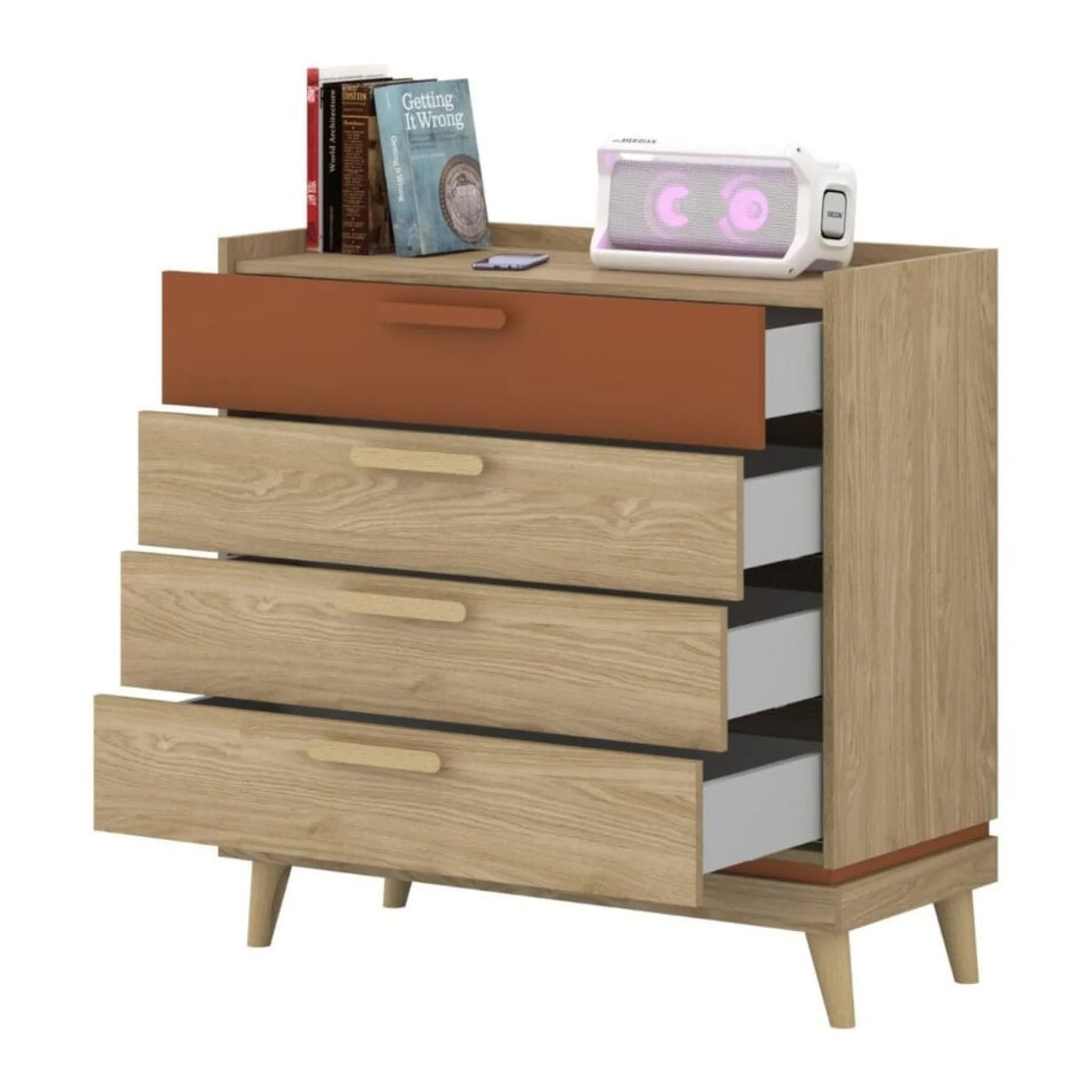 Kommode Scandi med 4 skuffer