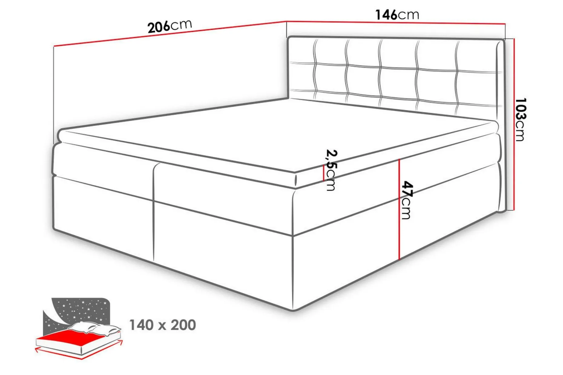 Kontinentalseng NELE 140x200 M