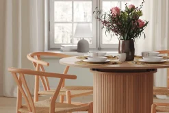 Kopparbo Lys Rundt Spisebord 106 cm Utvidbart med tilleggsplate