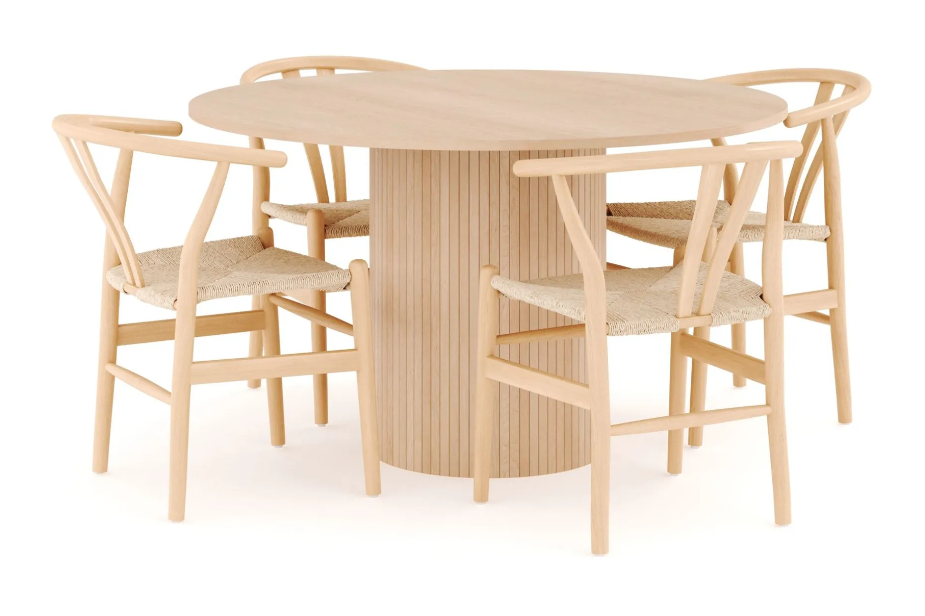 Kopparbo Matgruppe 130 cm Rund med 4 Dastoori Spisestol