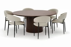 Kopparbo Rundt Spisebord 180 cm med 6 Sawako Stoler