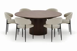 Kopparbo Rundt Spisebord 180 cm med 6 Sawako Stoler