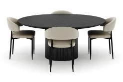 Kopparbo Rundt Stort Spisebord 180 cm med 4 Sawako Stoler