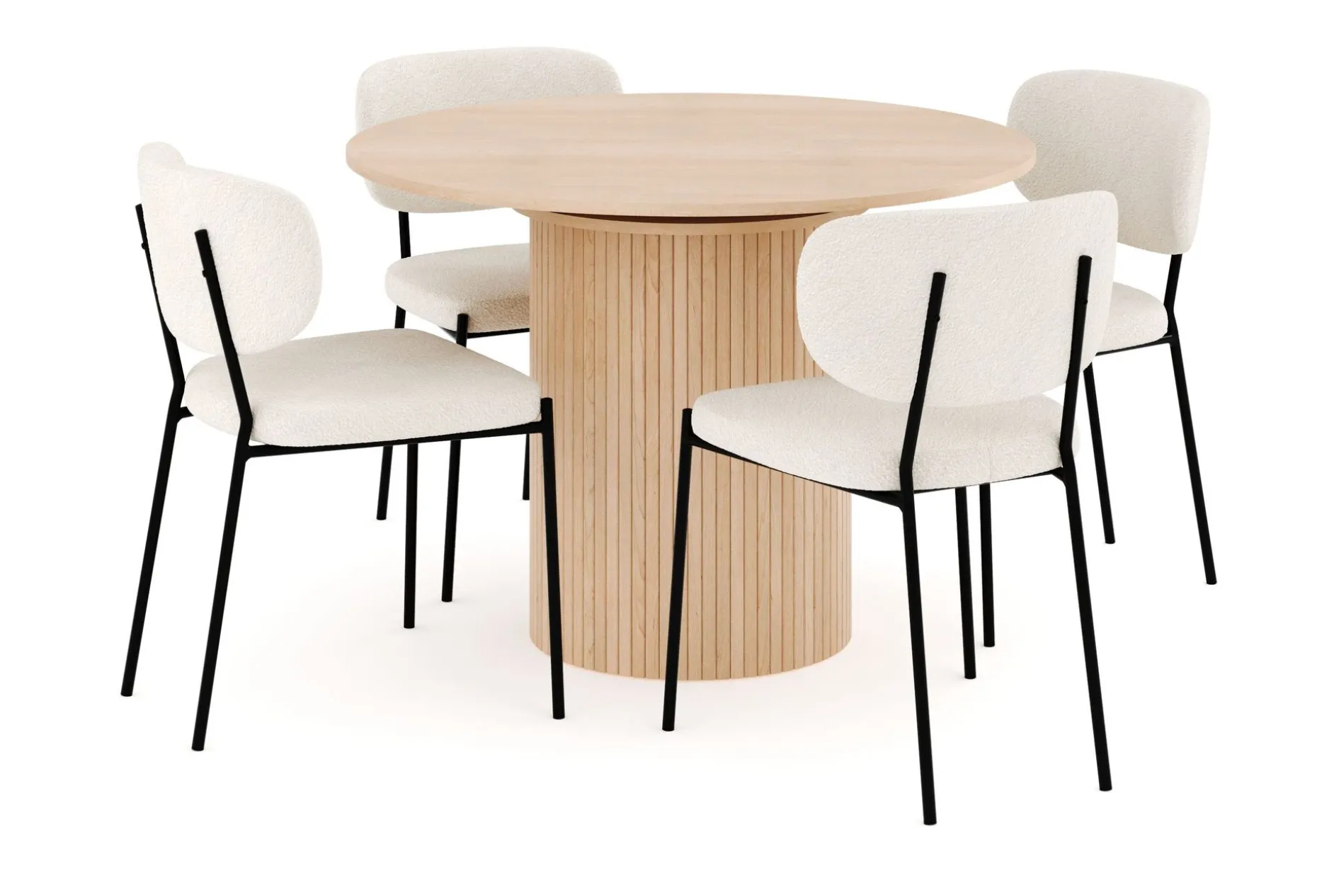 Kopparbo Spisegruppe 106 cm Forlengbar med 4 Gemmiano Spisestoler