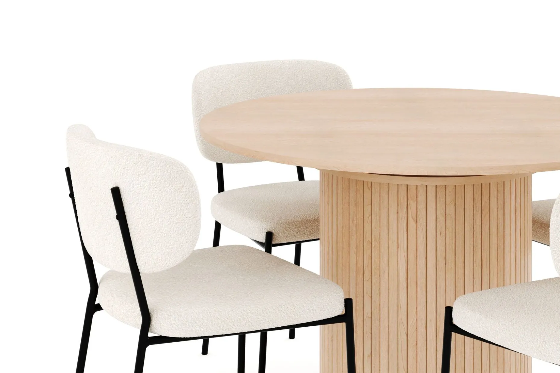 Kopparbo Spisegruppe 106 cm Forlengbar med 4 Gemmiano Spisestoler