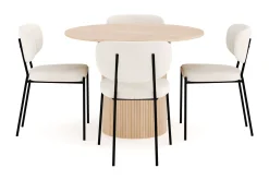 Kopparbo Spisegruppe 106 cm Forlengbar med 4 Gemmiano Spisestoler