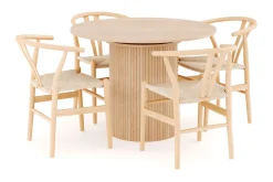 Kopparbo Spisegruppe 106 cm Forlengbar med 4 Dastoori Spisestoler