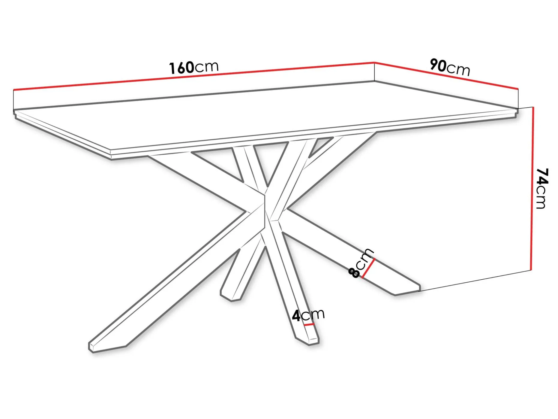 Kovrel Spisebord 160 cm Rektangulær