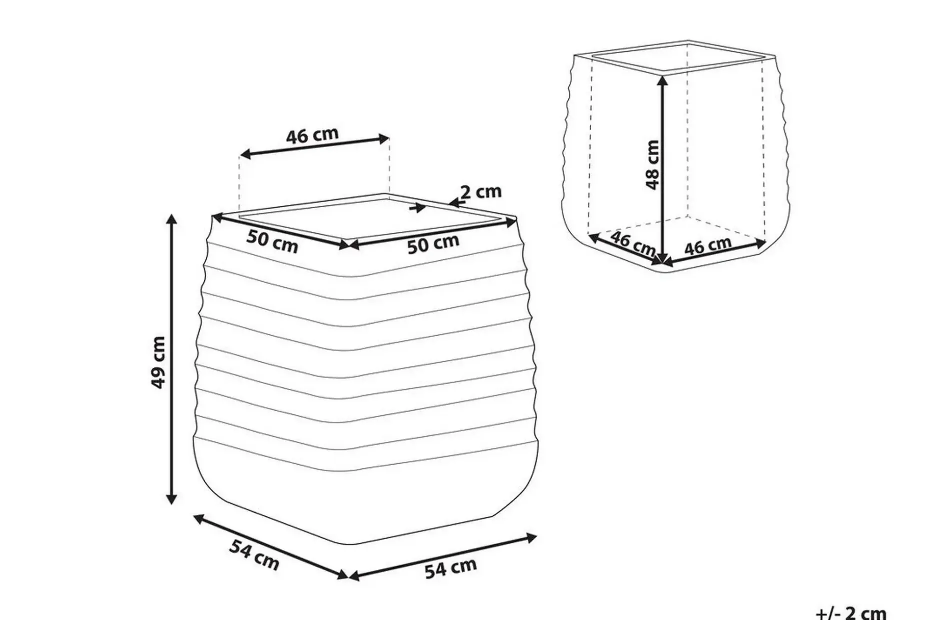 Krukke 50 x 50 x 49 cm svart PARIKIA