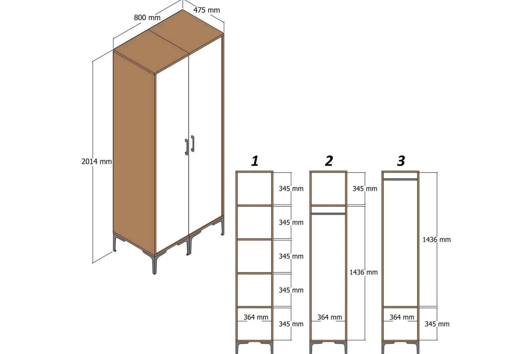 Kumsal Garderobe 80 cm
