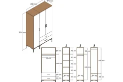 Kumsal Garderobe 120 cm