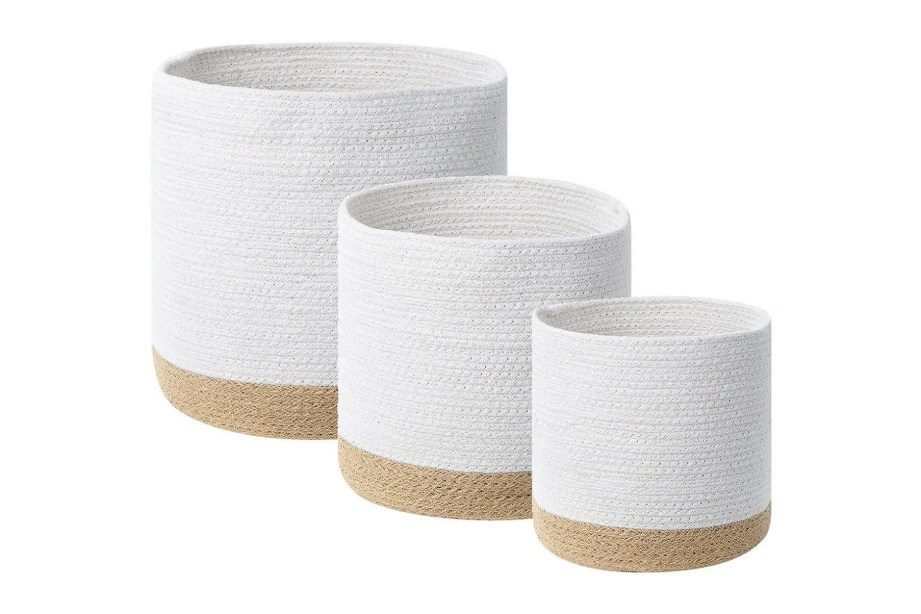 Kurv Basima sett à 3 Beige, hvit