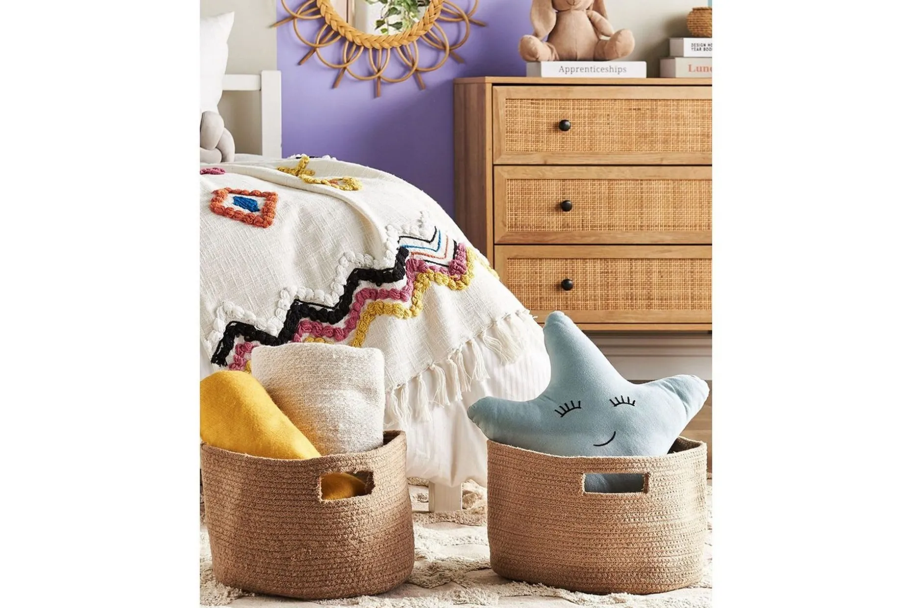 Kurv Chiniot sett av 2 Beige/naturlig