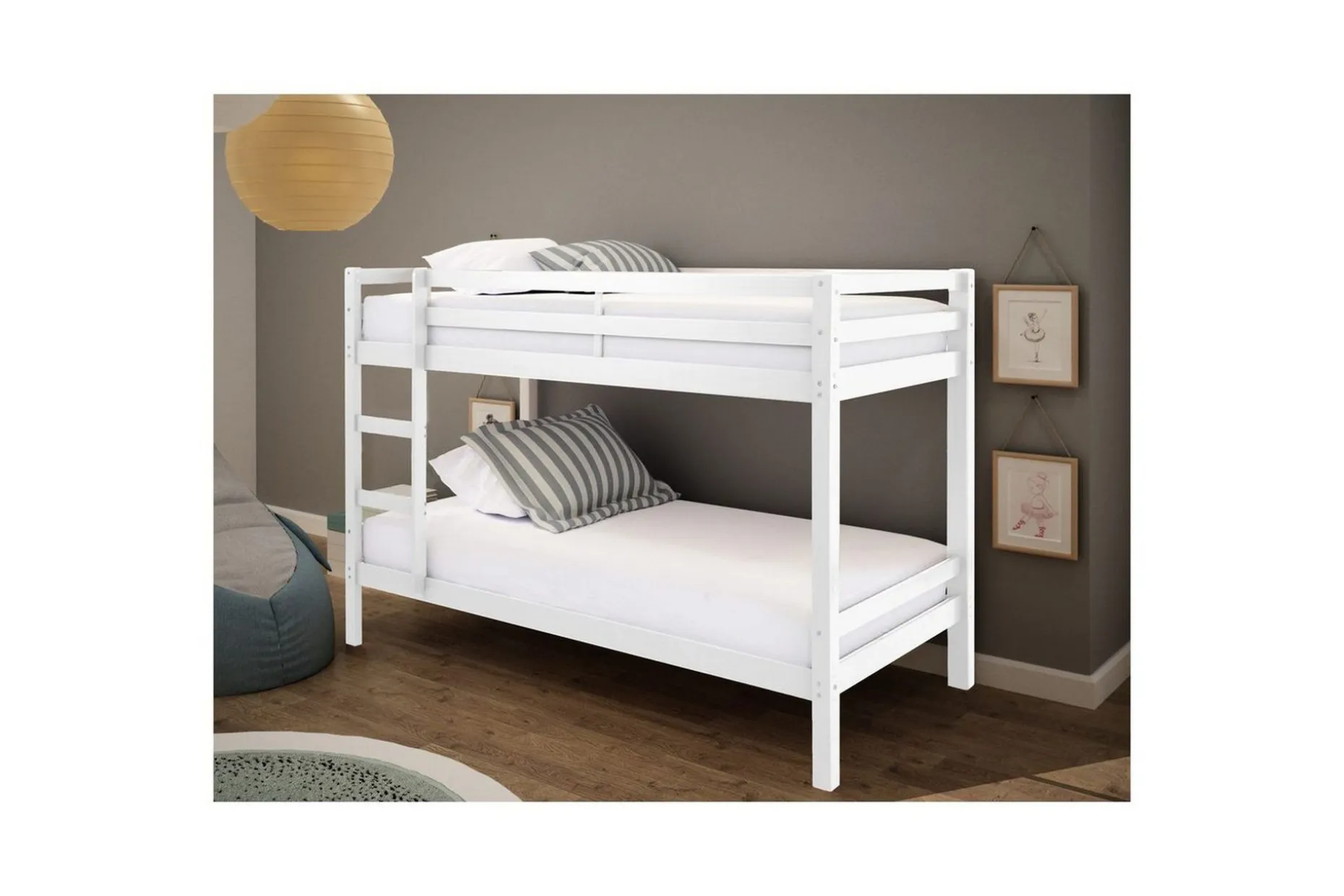 Køyeseng med to liggeplasser Loft24 Køyeseng Alpi 208x103x143 cm, hvit Vit