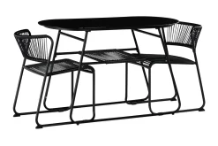 Lamborg Cafésett 120 cm Oval + 2 stoler