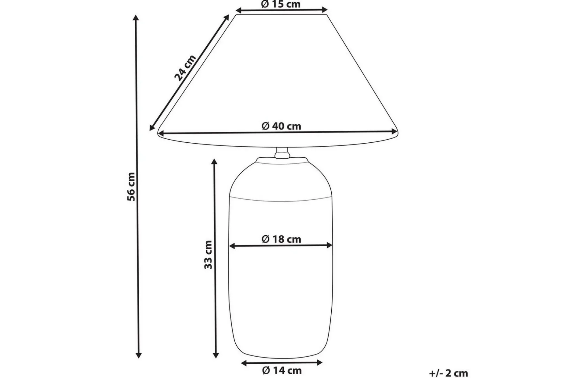 Lampeduse Bordlampe 56 cm E27