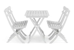 Landet utendørs spisegruppe 118x70x74 cm med 4 klappstoler