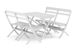 Landet utendørs spisegruppe 118x70x74 cm med 2 sofaer