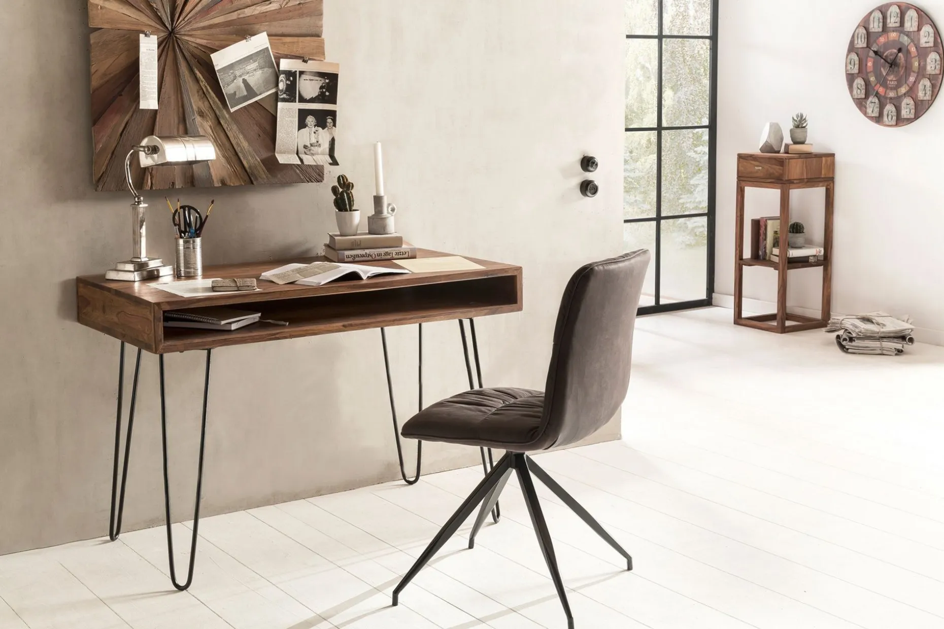 Langner Skrivebord 110 cm med Oppbevaring Hylle
