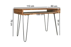 Langner Skrivebord 110 cm med Oppbevaring Hylle