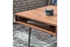 Langner Sofabord 60 cm med Oppbevaring 2 Skuffer + Hyller