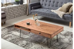 Langner Sofabord 60 cm med Oppbevaring 2 Skuffer + Hyller