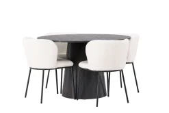 Lanzo Matgruppe 120 cm Rund med 4 Edina Stoler