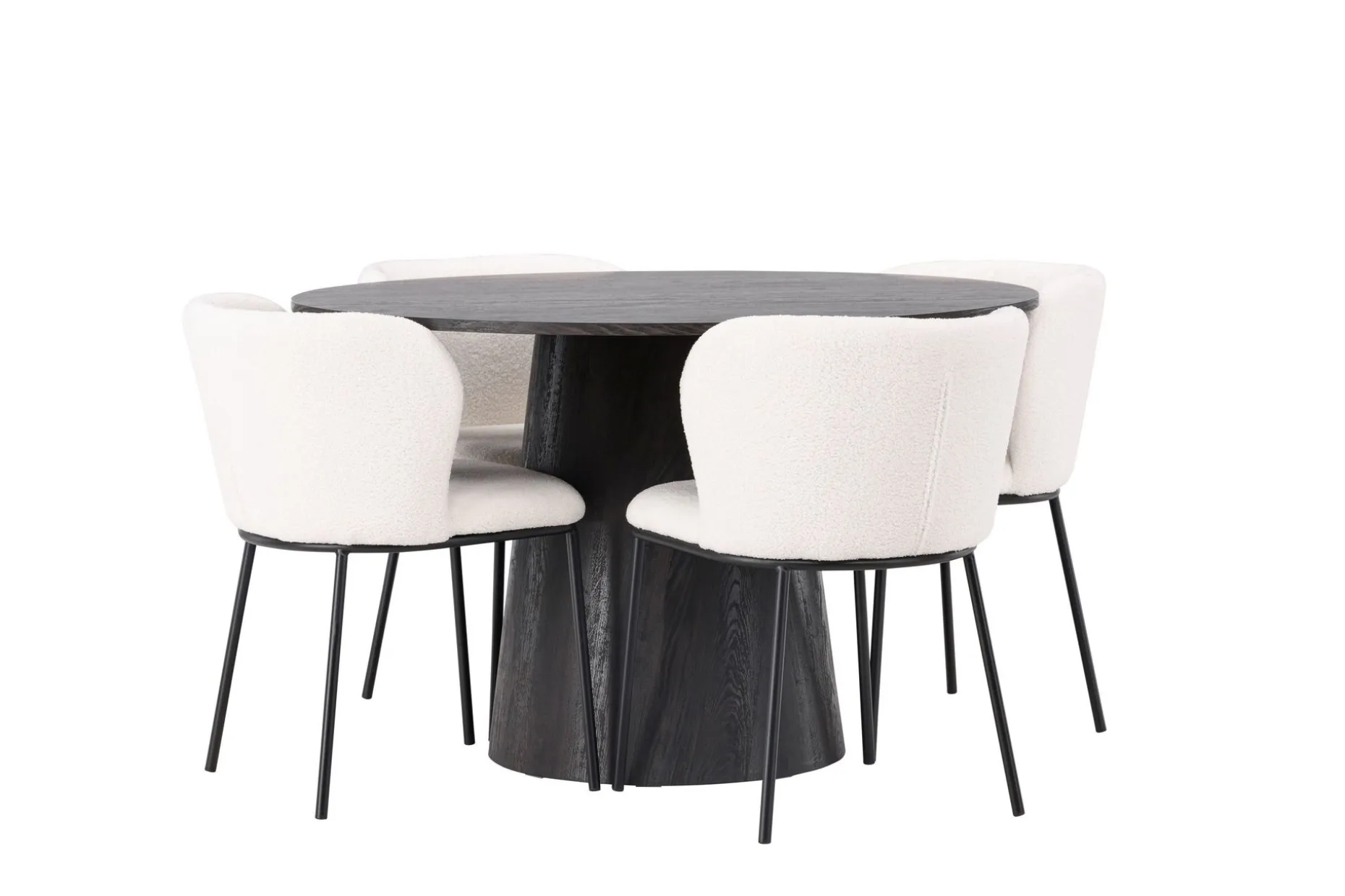 Lanzo Matgruppe 120 cm Rund med 4 Edina Stoler