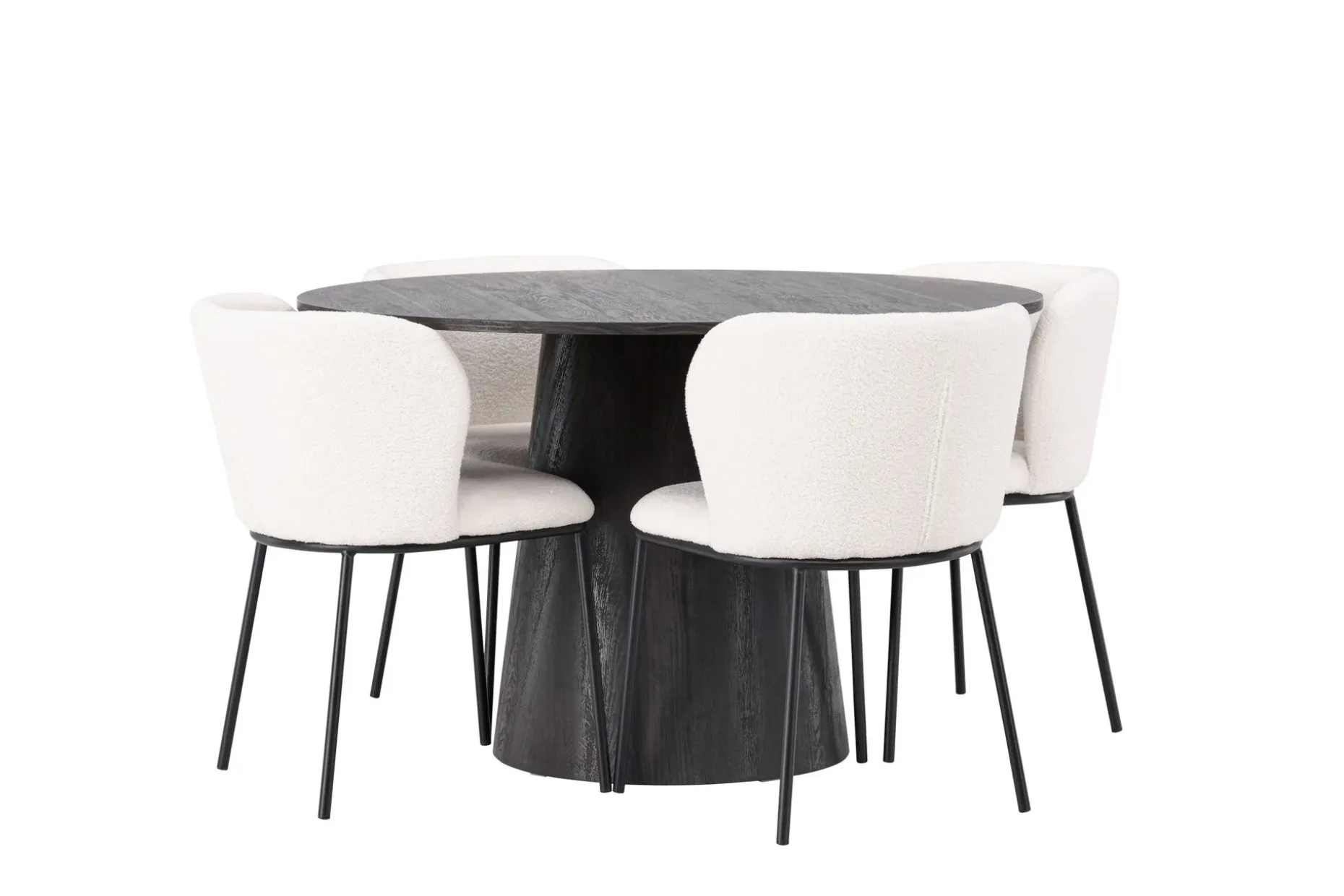 Lanzo Matgruppe 120 cm Rund med 4 Edina Stoler