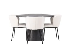 Lanzo Matgruppe 120 cm Rund med 4 Edina Stoler