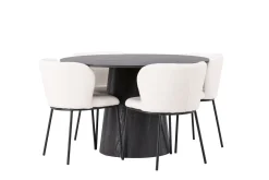 Lanzo Matgruppe 120 cm Rund med 4 Edina Stoler
