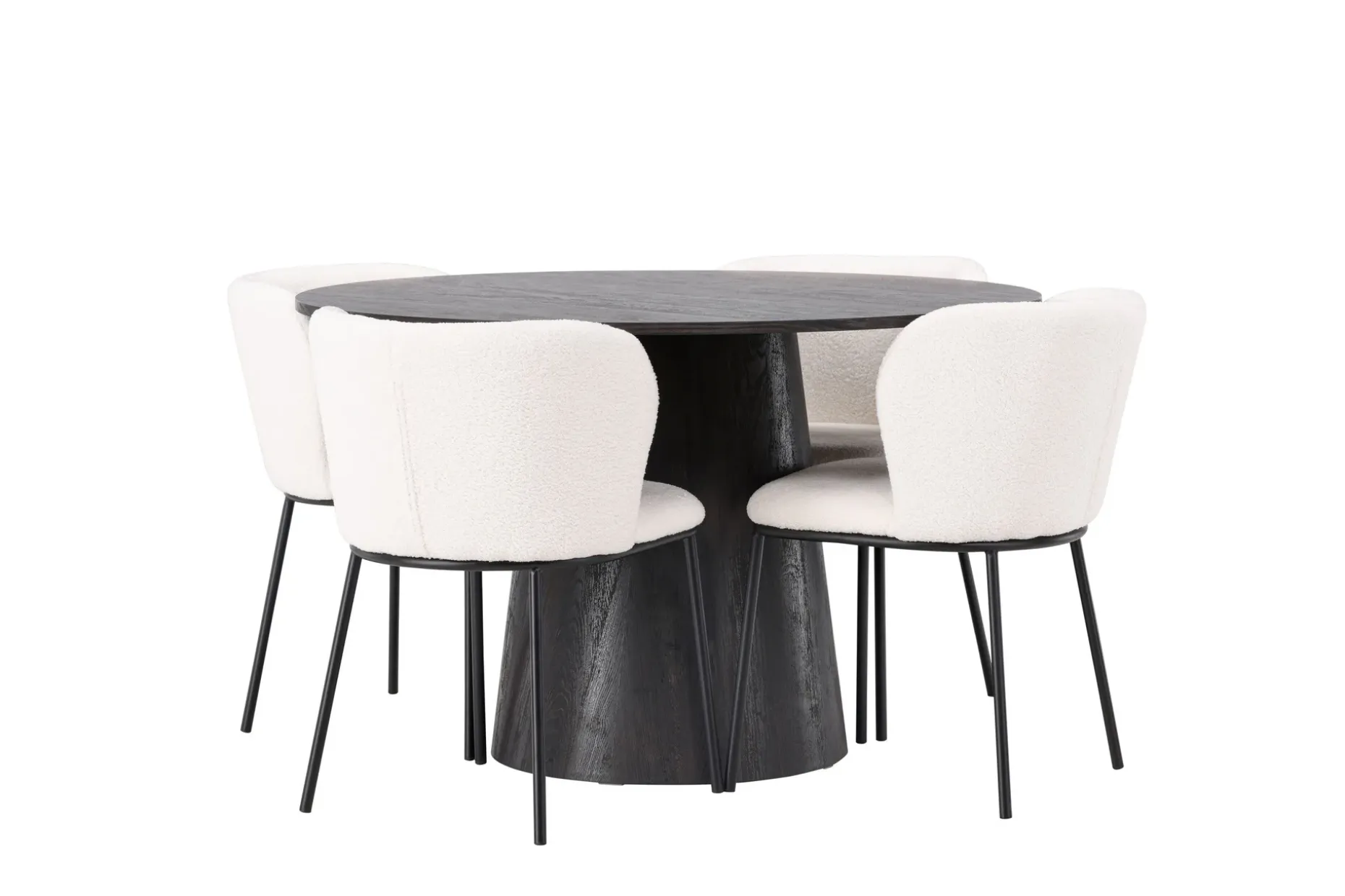 Lanzo Matgruppe 120 cm Rund med 4 Edina Stoler