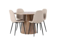 Lanzo Matgruppe 120 cm Rund med 4 Polar Stoler