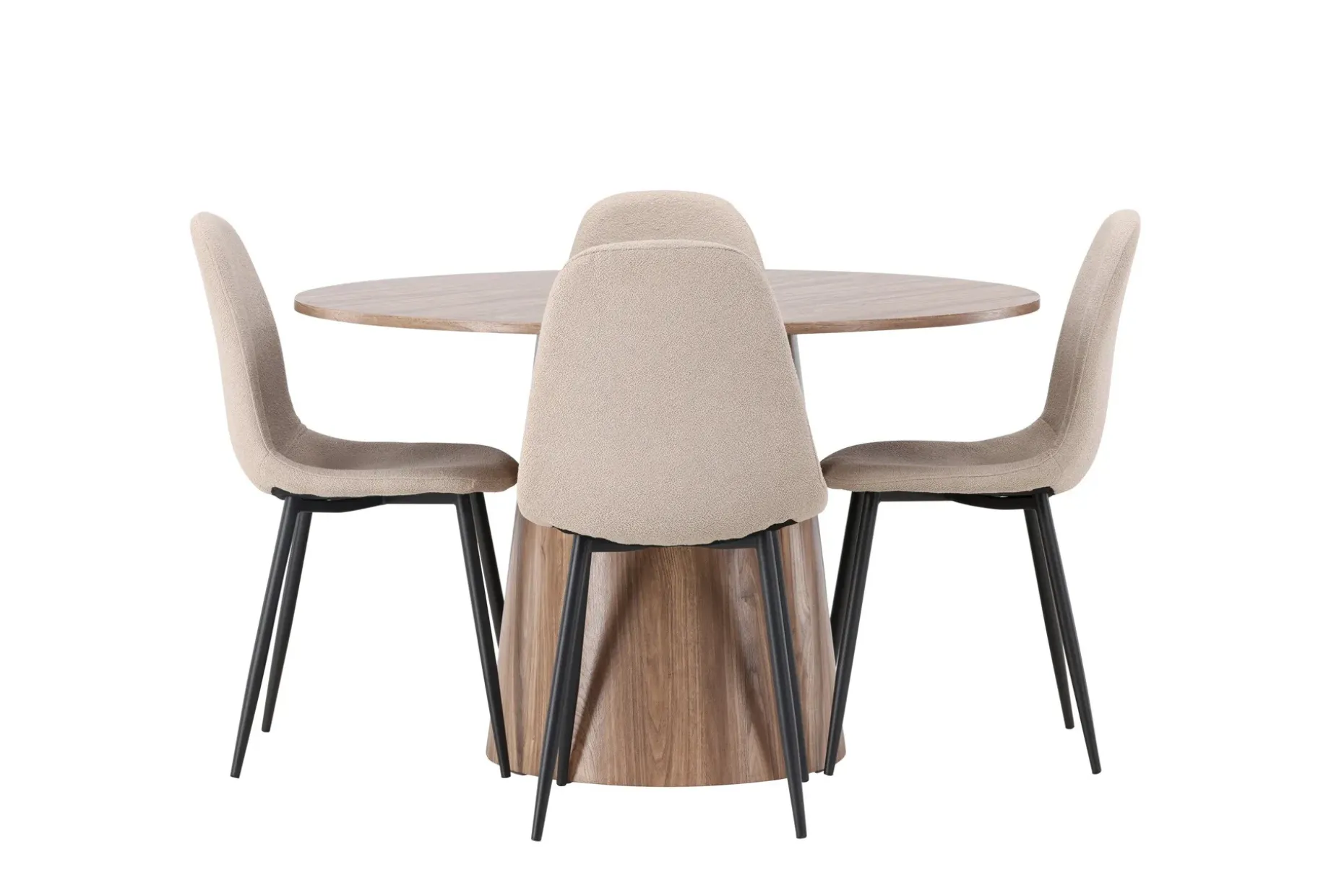 Lanzo Matgruppe 120 cm Rund med 4 Polar Stoler