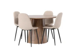 Lanzo Matgruppe 120 cm Rund med 4 Polar Stoler