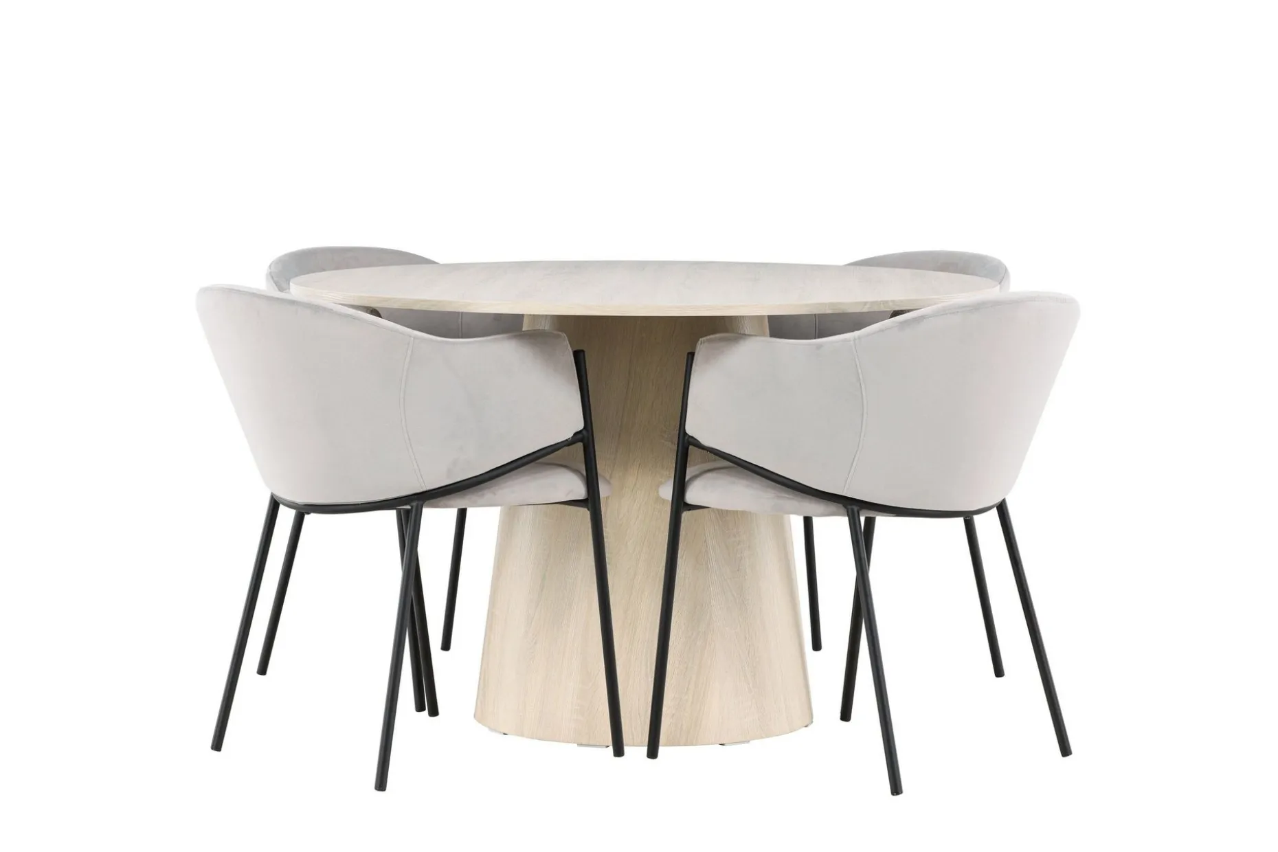Lanzo Spisegruppe 120 cm Rund med 4 Evelina stoler