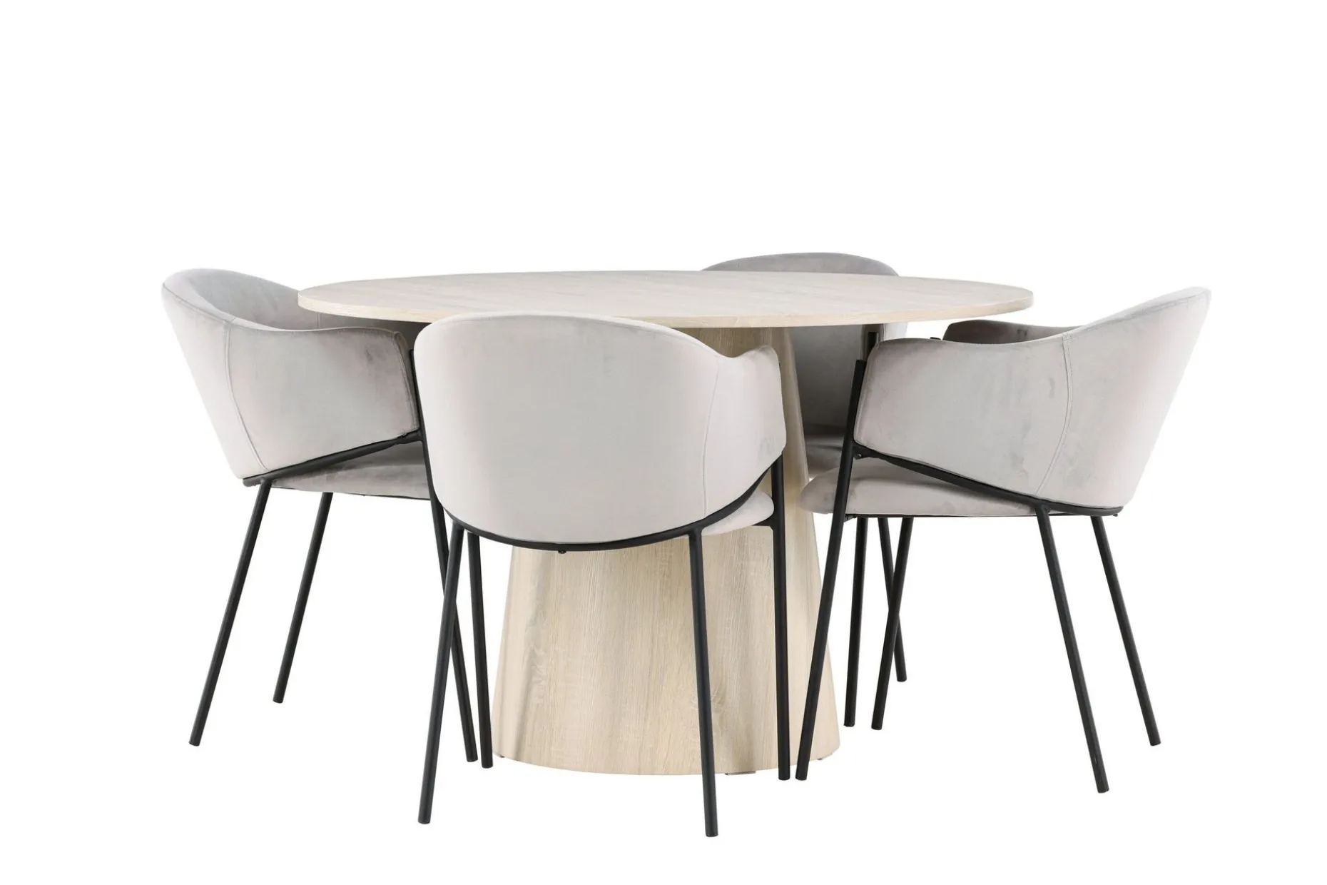 Lanzo Spisegruppe 120 cm Rund med 4 Evelina stoler