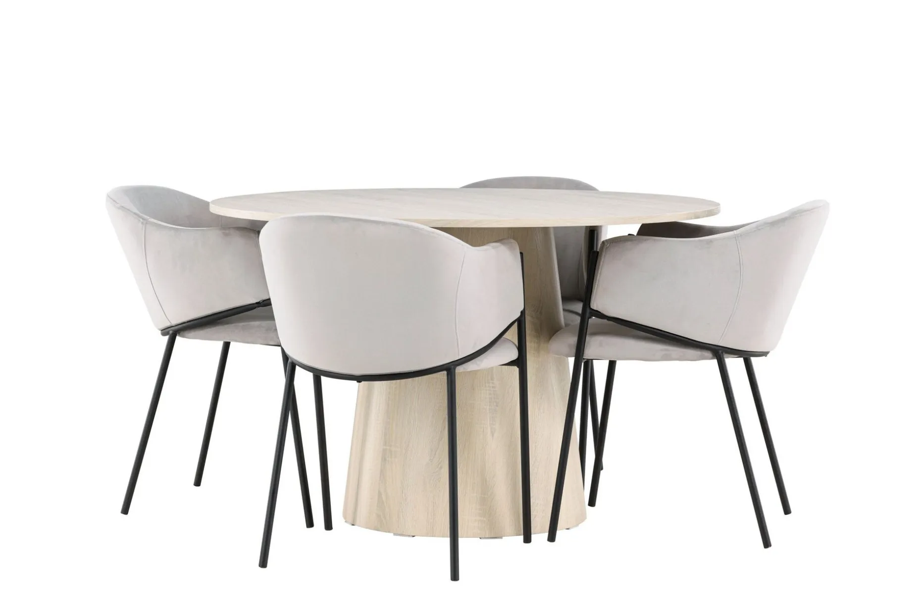 Lanzo Spisegruppe 120 cm Rund med 4 Evelina stoler