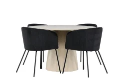 Lanzo Spisegruppe 120 cm Rund med 4 Berit stoler