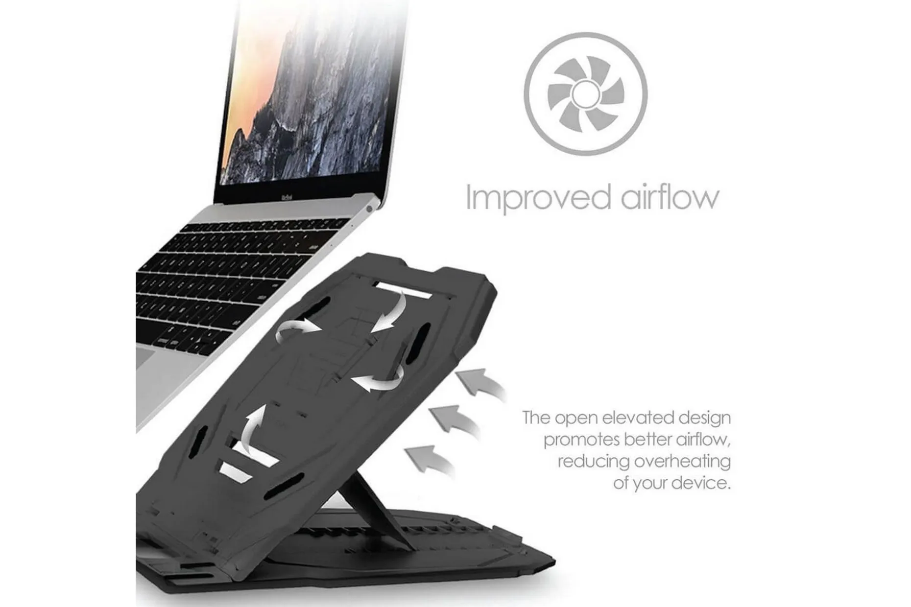 Laptopstativ Desire2 2-i-1 360 Roterbar Svart