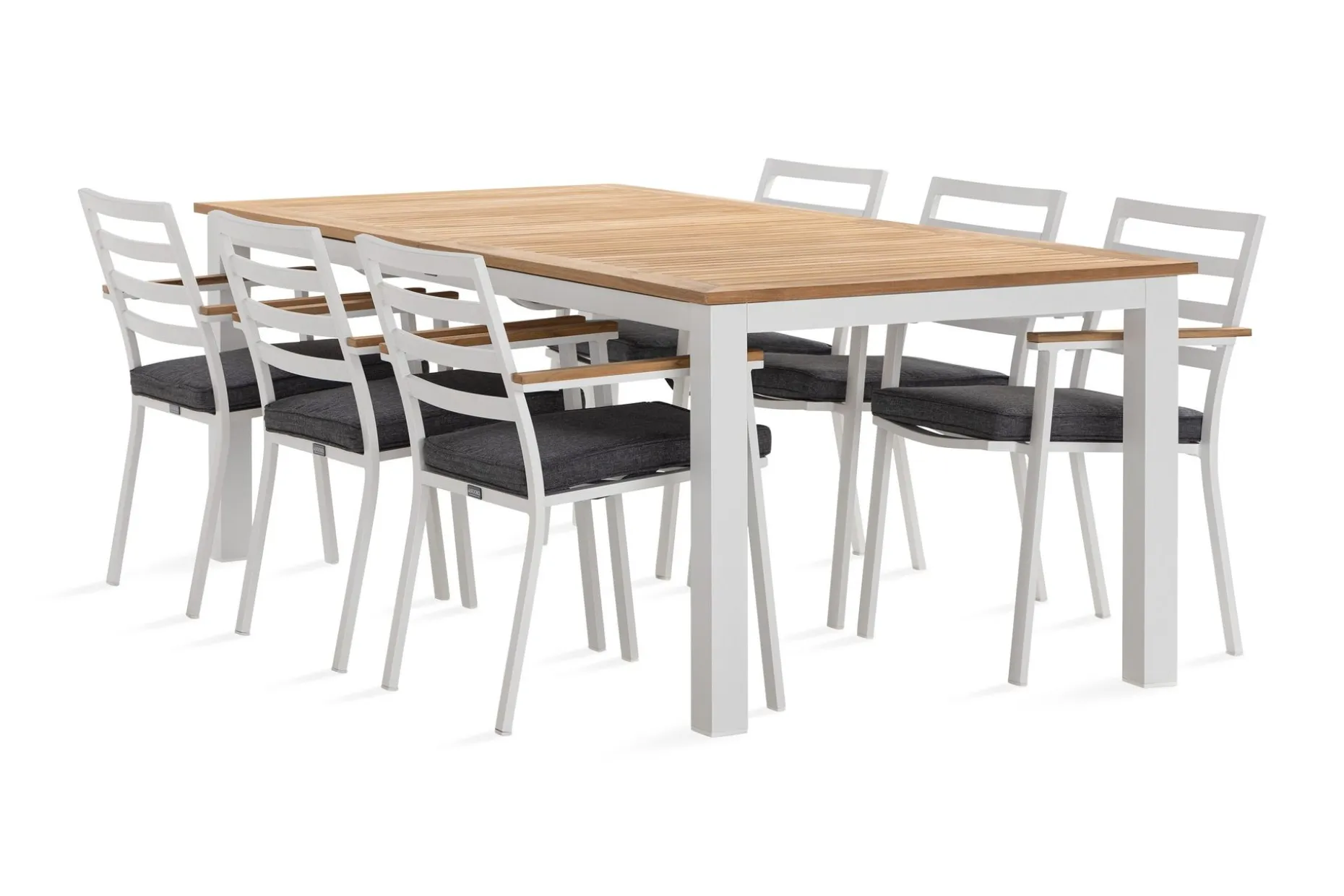 Las Vegas Spisegruppe 220-280 cm + 6 Olivenenr Spisestoler