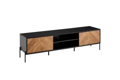 Lavbord Wohnling Eikentre foliert med 2 dører oppbevaringsbrett metallben landlig stil