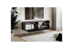 Lavbord Wohnling Foliert oppheng med klaffdør Moderne Marmor, Svart, 120 cm